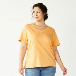 Plus Size Sonoma Goods For Life® Everyday V-Neck Tee Grey Dye Stripe -Sonoma Goods For Life shop unnamed file 4365