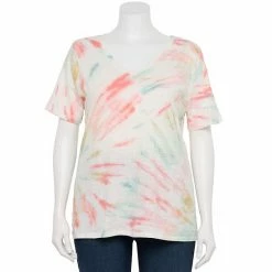 Plus Size Sonoma Goods For Life® Everyday V-Neck Tee Grey Dye Stripe -Sonoma Goods For Life shop unnamed file 4372