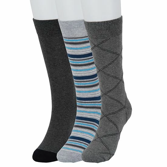 Men's Sonoma Goods For Life® 3-pack Patterned Dress Socks Blue Gray Navy 6 Men's Sonoma Goods For Life® 3-pack Patterned Dress Socks Blue Gray Navy - Image 4