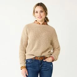 Women's Sonoma Goods For Life® Textured Drop-Shoulder Sweater Blue -Sonoma Goods For Life shop unnamed file 441