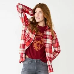 Petite Sonoma Goods For Life® Everyday Flannel Shirt Blue Mix Plaid