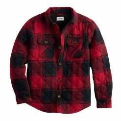 Boys 8-20 Sonoma Goods For Life Quilted Flannel Shacket Buff Check Red
