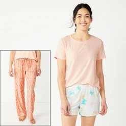 Petite Sonoma Goods For Life® 3-pc. Pajama Top, Pajama Pants & Pajama Shorts Sleep Set Pink Roses Dot -Sonoma Goods For Life shop unnamed file 4452