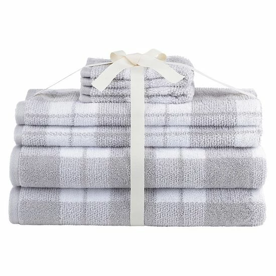 Sonoma Goods For Life® Buffalo Check Hygro Plaid Towel Set Gray And White 5 Sonoma Goods For Life® Buffalo Check Hygro Plaid Towel Set Gray And White - Image 3