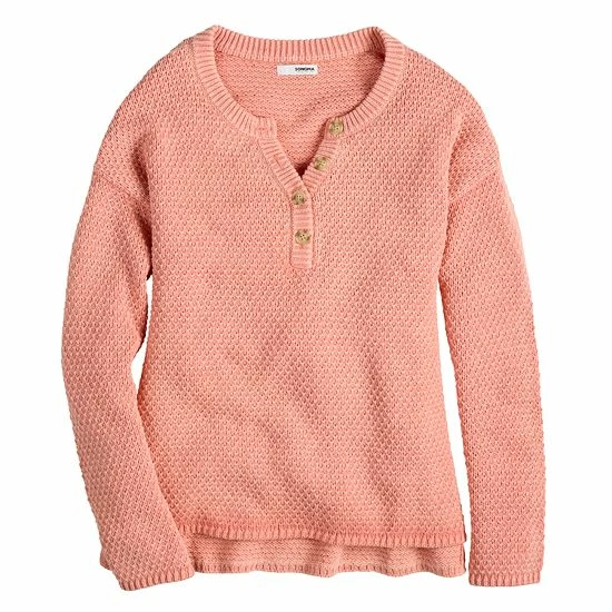 Women's Sonoma Goods For Life® Cozy Henley Sweater Brown 5 Women's Sonoma Goods For Life® Cozy Henley Sweater Brown - Image 3