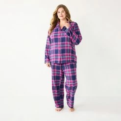 Plus Size Sonoma Goods For Life® Flannel Pajama Shirt & Pajama Pants Sleep Set Ivory Festive Plaid -Sonoma Goods For Life shop unnamed file 4534
