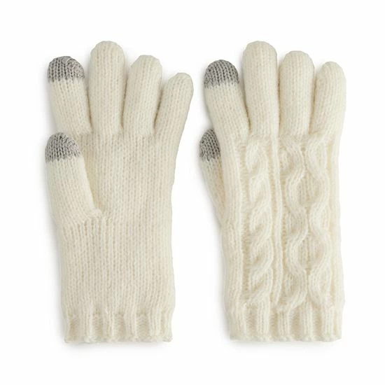 Women's Sonoma Goods For Life® Cable Knit Gloves Ivory 8 Women's Sonoma Goods For Life® Cable Knit Gloves Ivory - Image 6