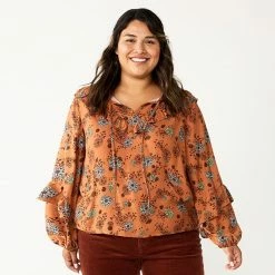 Plus Size Sonoma Goods For Life® Ruffle Peasant Top Sage Green Floral -Sonoma Goods For Life shop unnamed file 4610