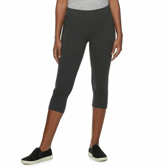 Women's Sonoma Goods For Life® Wide-Waist Capri Leggings Slate Gray 9 Women's Sonoma Goods For Life® Wide-Waist Capri Leggings Slate Gray - Image 7