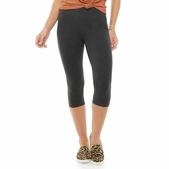 Women's Sonoma Goods For Life® Wide-Waist Capri Leggings Slate Gray 11 Women's Sonoma Goods For Life® Wide-Waist Capri Leggings Slate Gray - Image 9