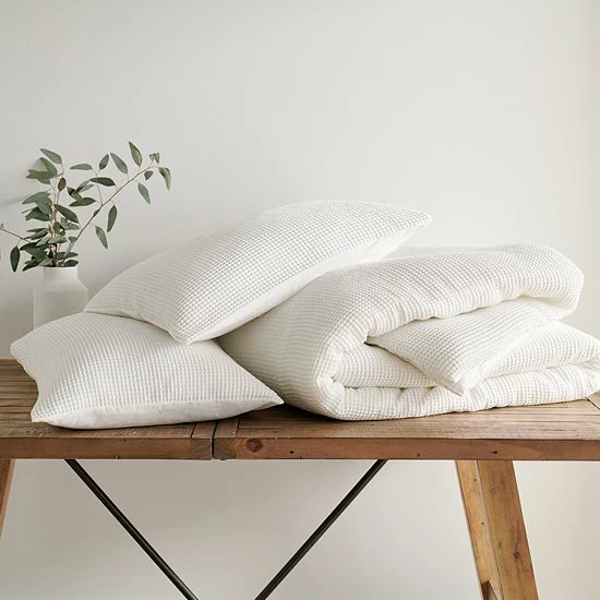 Sonoma Goods For Life® Andorra Waffle Duvet Set With Shams Blue 6 Sonoma Goods For Life® Andorra Waffle Duvet Set With Shams Blue - Image 4