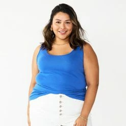 Plus Size Sonoma Goods For Life® Layering Tank Blue -Sonoma Goods For Life shop unnamed file 4770