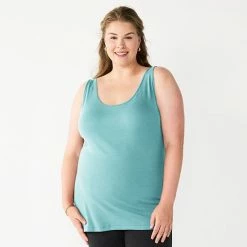 Plus Size Sonoma Goods For Life® Layering Tank Blue -Sonoma Goods For Life shop unnamed file 4773
