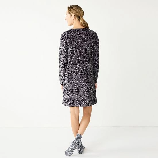 Women's Sonoma Goods For Life® 2-pc. Long Sleeve Crewneck Sleepshirt & Socks Set Ivory Starry 4 Women's Sonoma Goods For Life® 2-pc. Long Sleeve Crewneck Sleepshirt & Socks Set Ivory Starry - Image 2