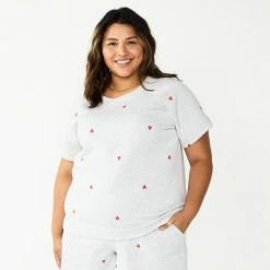 Plus Size Sonoma Goods For Life® Short-Sleeve Fleece Sweatshirt Heather Gray -Sonoma Goods For Life shop unnamed file 4891