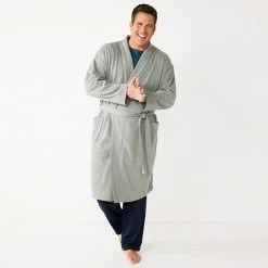 Big & Tall Sonoma Goods For Life® Waffle-Weave Shawl-Collar Robe Navy