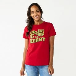 Women's Sonoma Goods For Life® Short Sleeve Christmas Graphic Tee Winter Ridge