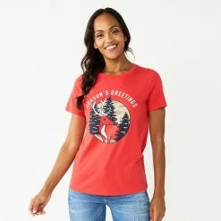 Women's Sonoma Goods For Life® Short Sleeve Christmas Graphic Tee Winter Ridge -Sonoma Goods For Life shop unnamed file 4910