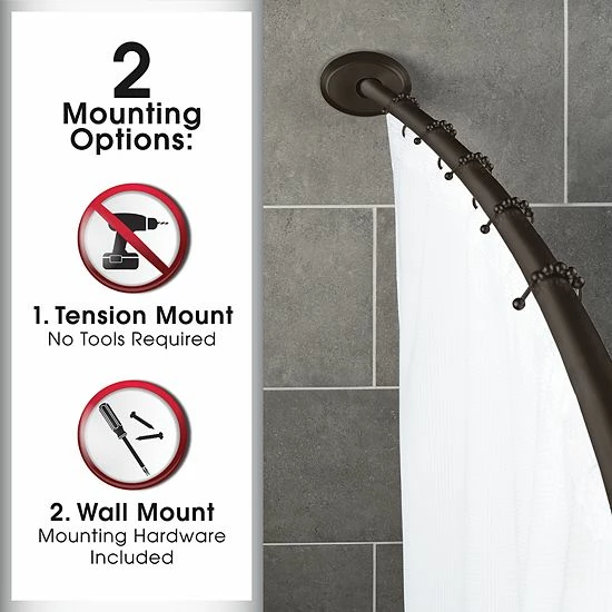 Sonoma Goods For Life® Aluminum Dual Curved Shower Rod Brushed Nickel 5 Sonoma Goods For Life® Aluminum Dual Curved Shower Rod Brushed Nickel - Image 3