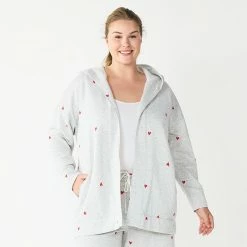 Plus Size Sonoma Goods For Life® Open-Front Hoodie Gray Hearts -Sonoma Goods For Life shop unnamed file 4975