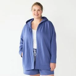 Plus Size Sonoma Goods For Life® Open-Front Hoodie Gray Hearts -Sonoma Goods For Life shop unnamed file 4976