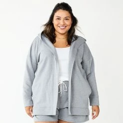 Plus Size Sonoma Goods For Life® Open-Front Hoodie Gray Hearts -Sonoma Goods For Life shop unnamed file 4977