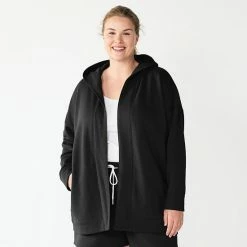 Plus Size Sonoma Goods For Life® Open-Front Hoodie Gray Hearts -Sonoma Goods For Life shop unnamed file 4978