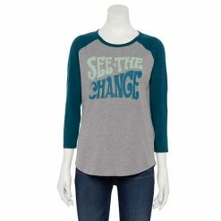 Women's Sonoma Goods For Life® Three Quarter Sleeve Baseball Graphic Tee Grey See The Change -Sonoma Goods For Life shop unnamed file 4990