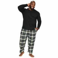 Big & Tall Sonoma Goods For Life® Crewneck Tee & Flannel Pants Sleep Set Gray Black -Sonoma Goods For Life shop unnamed file 5118