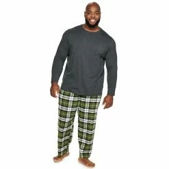 Big & Tall Sonoma Goods For Life® Crewneck Tee & Flannel Pants Sleep Set Gray Black -Sonoma Goods For Life shop unnamed file 5119