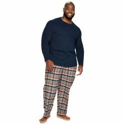 Big & Tall Sonoma Goods For Life® Crewneck Tee & Flannel Pants Sleep Set Gray Black -Sonoma Goods For Life shop unnamed file 5121