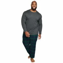 Big & Tall Sonoma Goods For Life® Crewneck Tee & Flannel Pants Sleep Set Gray Black -Sonoma Goods For Life shop unnamed file 5122