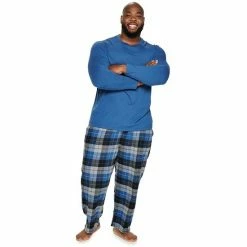 Big & Tall Sonoma Goods For Life® Crewneck Tee & Flannel Pants Sleep Set Gray Black -Sonoma Goods For Life shop unnamed file 5126