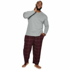 Big & Tall Sonoma Goods For Life® Crewneck Tee & Flannel Pants Sleep Set Gray Black -Sonoma Goods For Life shop unnamed file 5128