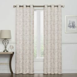 Sonoma Goods For Life® 2-pack Leaf Embroidery Window Curtains Tan