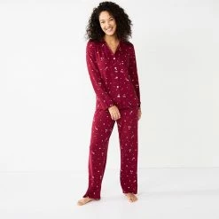 Petite Sonoma Goods For Life® Knit Pajama Shirt & Pajama Pants Sleep Set Navy Lil Fisle -Sonoma Goods For Life shop unnamed file 5224