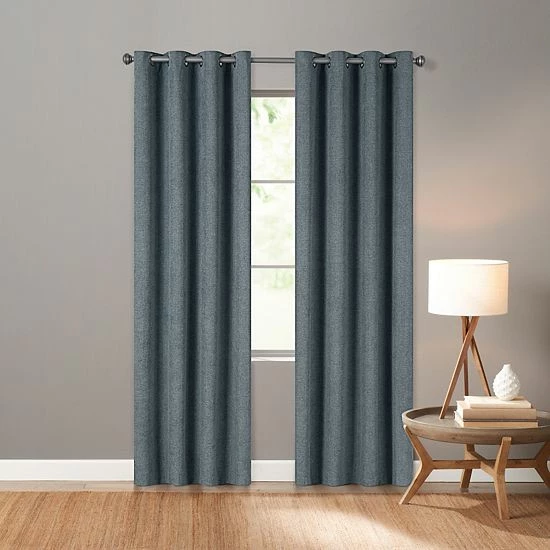 Sonoma Goods For Life® Ultimate Performance Distressed Chenille 100% Blackout 2-pk Curtain Indigo 13 Sonoma Goods For Life® Ultimate Performance Distressed Chenille 100% Blackout 2-pk Curtain Indigo - Image 11