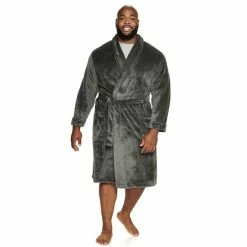 Big & Tall Sonoma Goods For Life® Plush Robe Uptown Gray -Sonoma Goods For Life shop unnamed file 5329