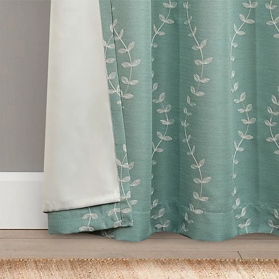 Sonoma Goods For Life® Ultimate Performance 2-Pack Lindley Embroidered 100% Blackout Curtain Aqua 5 Sonoma Goods For Life® Ultimate Performance 2-Pack Lindley Embroidered 100% Blackout Curtain Aqua - Image 3