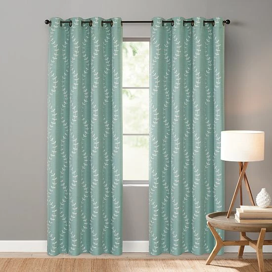 Sonoma Goods For Life® Ultimate Performance 2-Pack Lindley Embroidered 100% Blackout Curtain Aqua 12 Sonoma Goods For Life® Ultimate Performance 2-Pack Lindley Embroidered 100% Blackout Curtain Aqua - Image 10