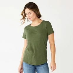 Women's Sonoma Goods For Life® Short Sleeve Crewneck Tee Olive -Sonoma Goods For Life shop unnamed file 5357