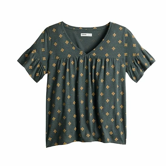 Women's Sonoma Goods For Life® Ruffled Babydoll Top Light Purple 5 Women's Sonoma Goods For Life® Ruffled Babydoll Top Light Purple - Image 3