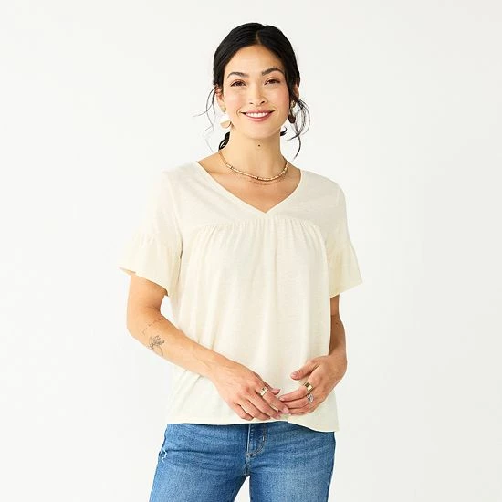 Women's Sonoma Goods For Life® Ruffled Babydoll Top Light Purple 8 Women's Sonoma Goods For Life® Ruffled Babydoll Top Light Purple - Image 6