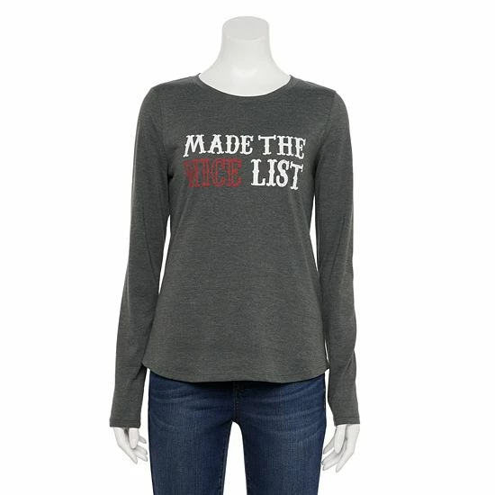 Petite Sonoma Goods For Life® Long Sleeve Holiday Graphic Tee So Very Merry Red 7 Petite Sonoma Goods For Life® Long Sleeve Holiday Graphic Tee So Very Merry Red - Image 5