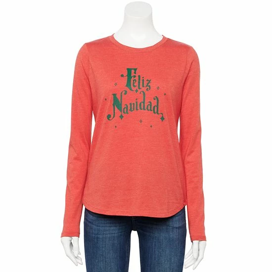 Petite Sonoma Goods For Life® Long Sleeve Holiday Graphic Tee So Very Merry Red 12 Petite Sonoma Goods For Life® Long Sleeve Holiday Graphic Tee So Very Merry Red - Image 10