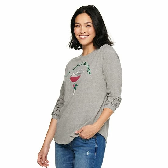 Petite Sonoma Goods For Life® Long Sleeve Holiday Graphic Tee So Very Merry Red 14 Petite Sonoma Goods For Life® Long Sleeve Holiday Graphic Tee So Very Merry Red - Image 12