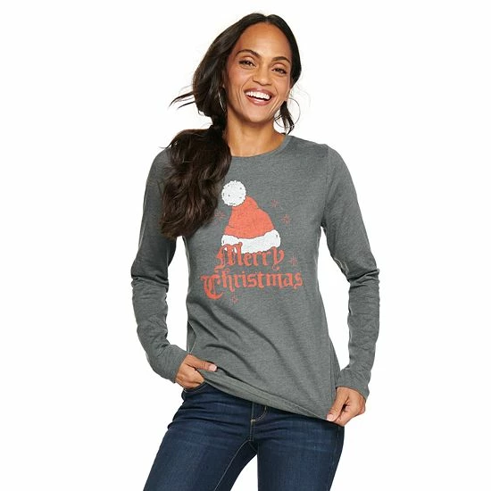Petite Sonoma Goods For Life® Long Sleeve Holiday Graphic Tee So Very Merry Red 15 Petite Sonoma Goods For Life® Long Sleeve Holiday Graphic Tee So Very Merry Red - Image 13