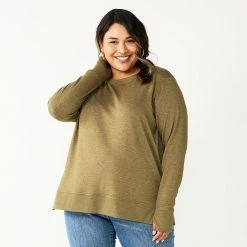 Plus Size Sonoma Goods For Life® Super Soft Long Sleeve Tunic Top Olive -Sonoma Goods For Life shop unnamed file 5416
