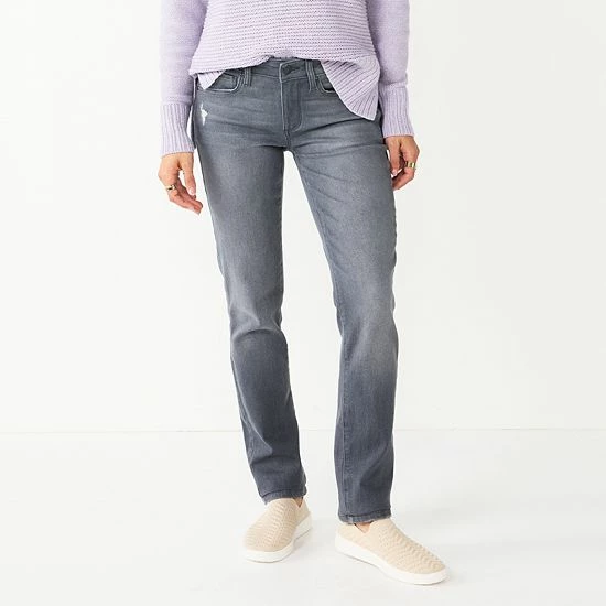 Petite Sonoma Goods For Life® Mid-Rise Straight-Leg Jeans Authentic Medium 5 Petite Sonoma Goods For Life® Mid-Rise Straight-Leg Jeans Authentic Medium - Image 3