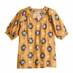 Women's Sonoma Goods For Life® Puff Sleeve Top Blak Geo Print -Sonoma Goods For Life shop unnamed file 5490